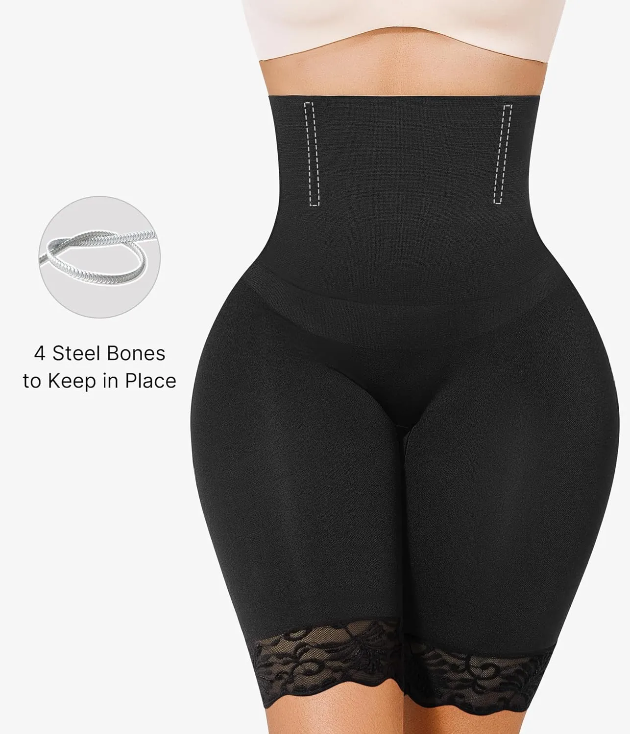 Nebility Shapewear for Women Tummy Control High Waisted Body Shaper Shorts Thigh Slimmer Butt Lifter Panties Underwear
