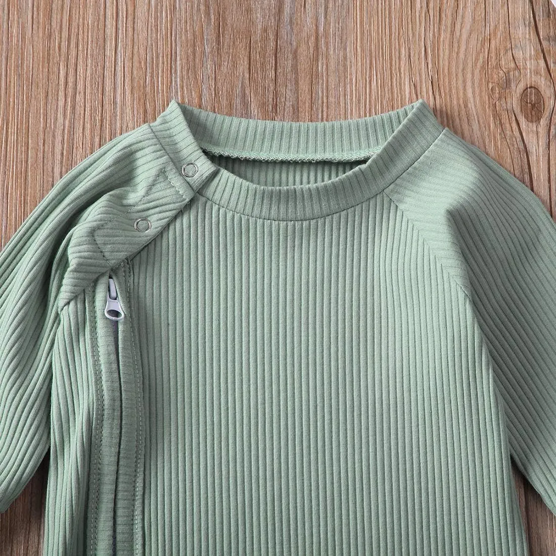 Newborn Baby Boy Girl One Piece Rompers Long Sleeve Organic Rompers Jumpsuits Pajamas Sleeper Overall Toddler Clothes
