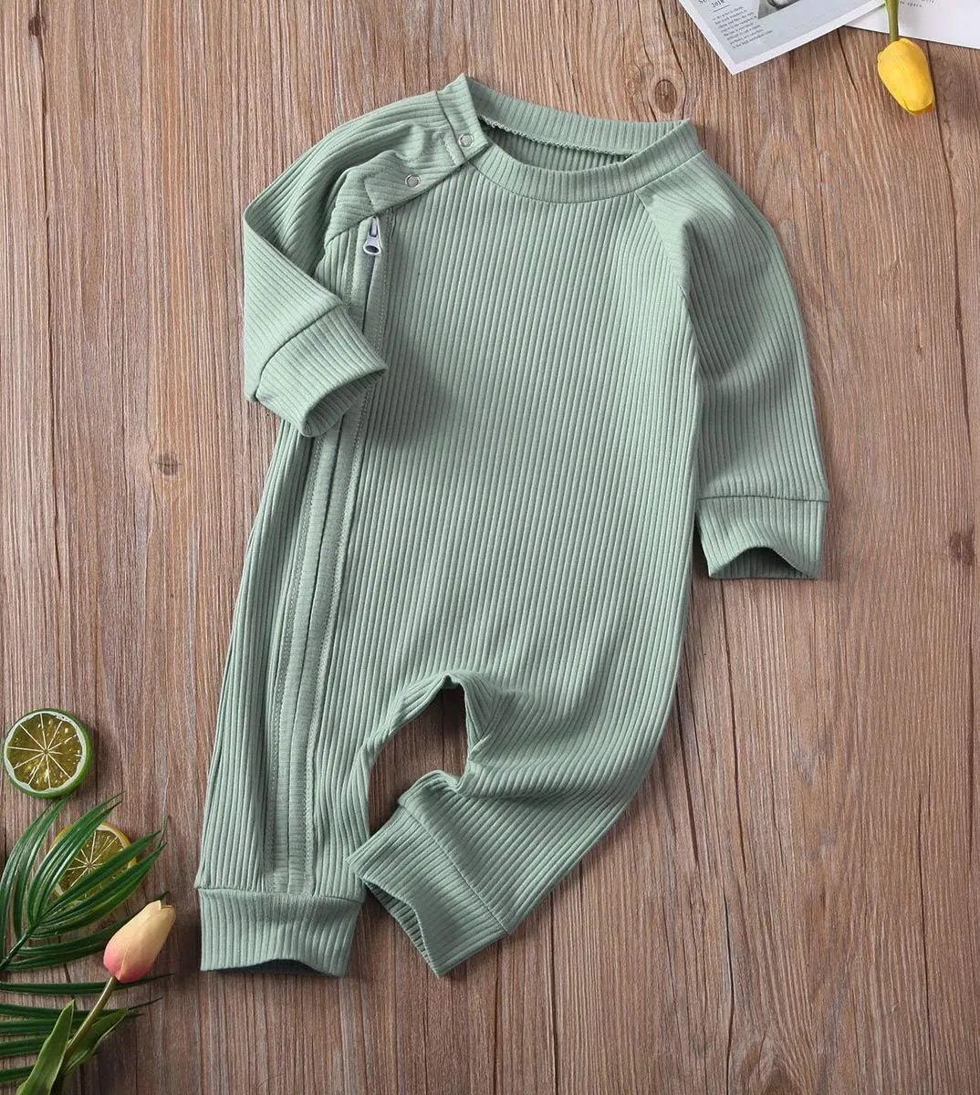 Newborn Baby Boy Girl One Piece Rompers Long Sleeve Organic Rompers Jumpsuits Pajamas Sleeper Overall Toddler Clothes