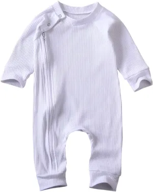 Newborn Baby Boy Girl One Piece Rompers Long Sleeve Organic Rompers Jumpsuits Pajamas Sleeper Overall Toddler Clothes