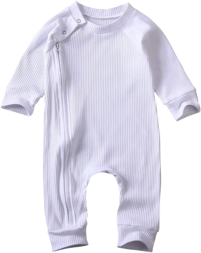 Newborn Baby Boy Girl One Piece Rompers Long Sleeve Organic Rompers Jumpsuits Pajamas Sleeper Overall Toddler Clothes