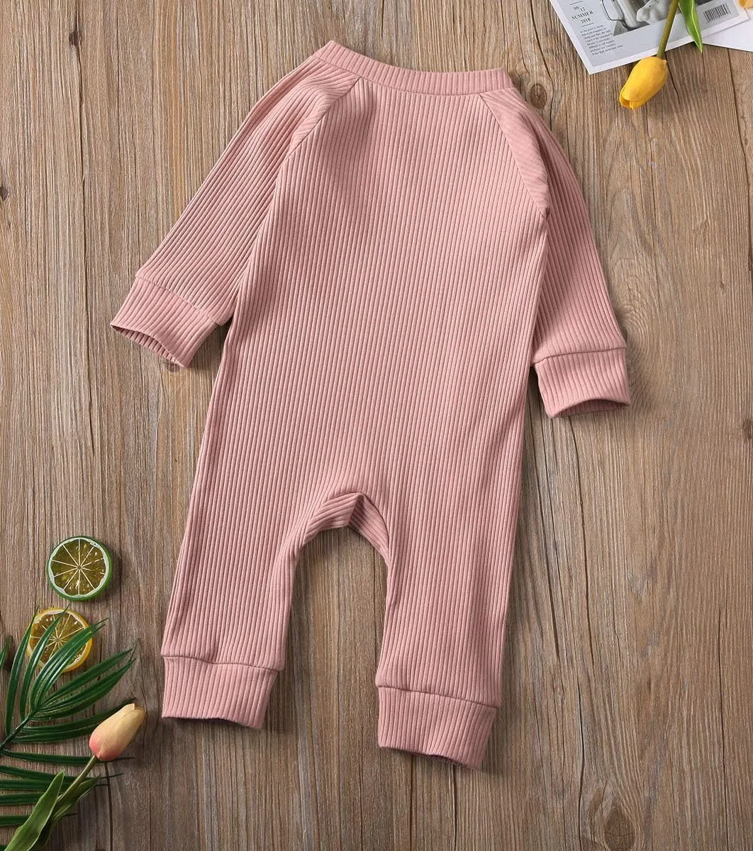 Newborn Baby Boy Girl One Piece Rompers Long Sleeve Organic Rompers Jumpsuits Pajamas Sleeper Overall Toddler Clothes