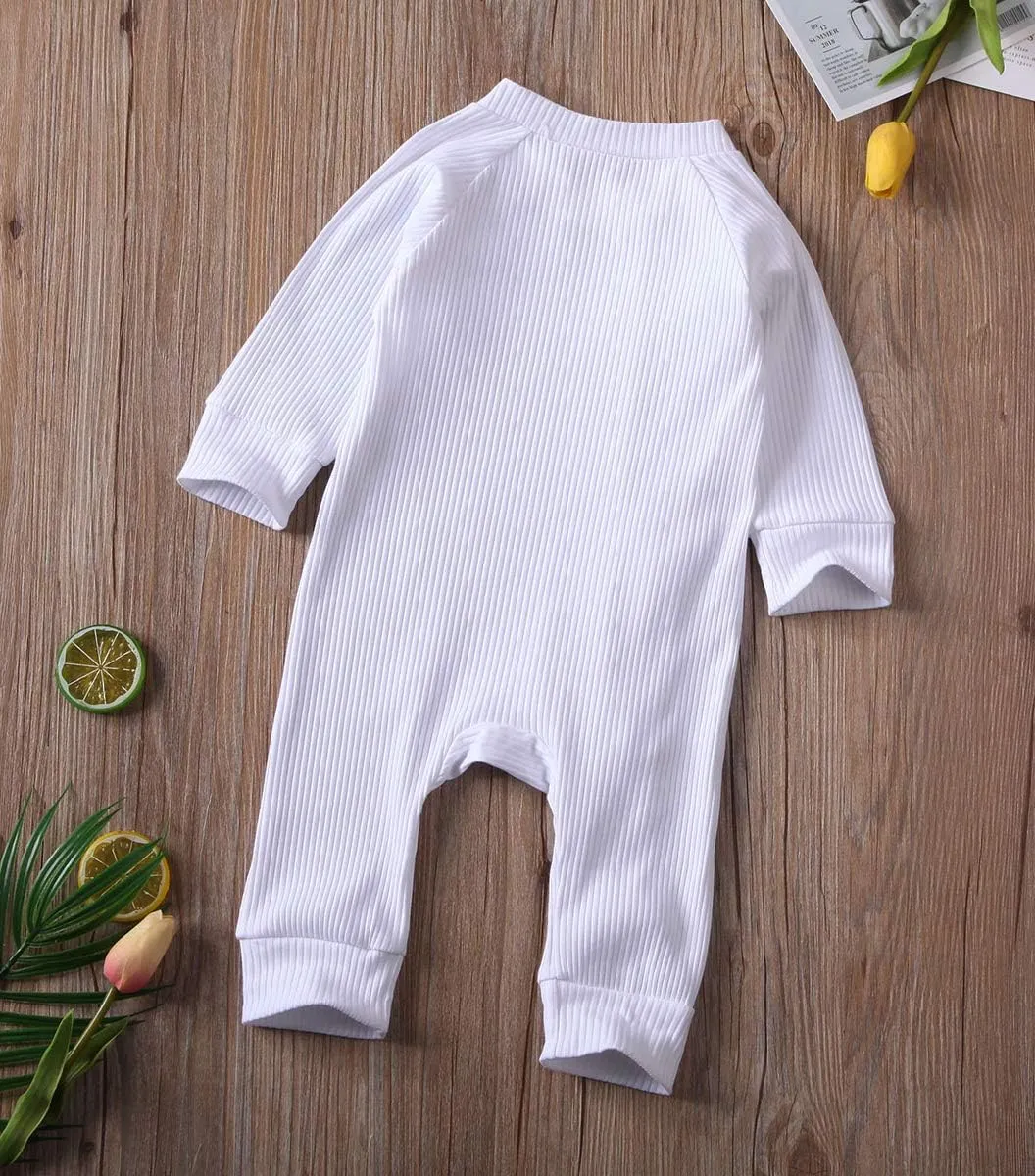 Newborn Baby Boy Girl One Piece Rompers Long Sleeve Organic Rompers Jumpsuits Pajamas Sleeper Overall Toddler Clothes