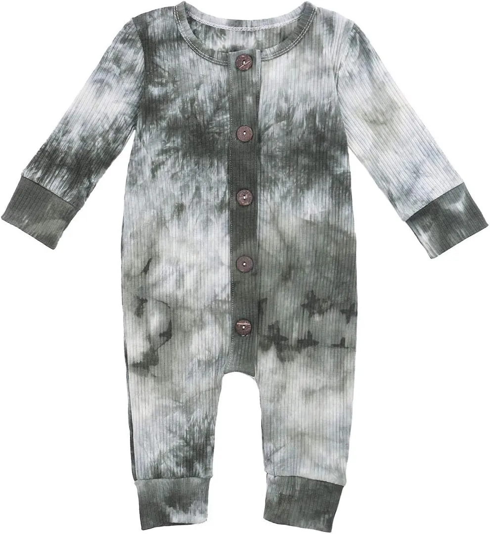 Newborn Baby Boy Girl One Piece Rompers Long Sleeve Organic Rompers Jumpsuits Pajamas Sleeper Overall Toddler Clothes