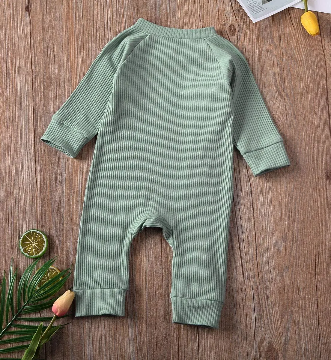 Newborn Baby Boy Girl One Piece Rompers Long Sleeve Organic Rompers Jumpsuits Pajamas Sleeper Overall Toddler Clothes