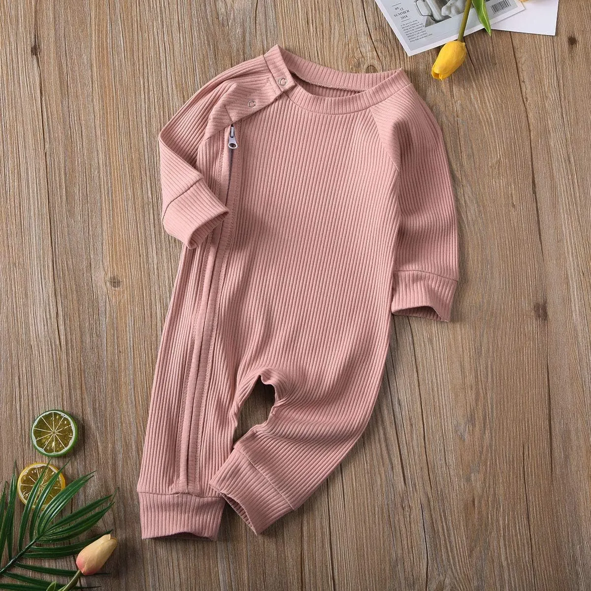 Newborn Baby Boy Girl One Piece Rompers Long Sleeve Organic Rompers Jumpsuits Pajamas Sleeper Overall Toddler Clothes