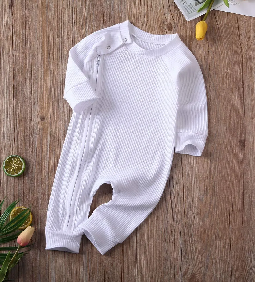Newborn Baby Boy Girl One Piece Rompers Long Sleeve Organic Rompers Jumpsuits Pajamas Sleeper Overall Toddler Clothes