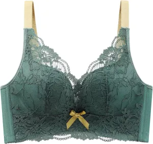 No Wire Bras for Women Full Coverage Adjustable Lace Supportive Lightly Underwear Unpadded Shaper Wireless Brassiere