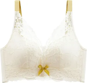 No Wire Bras for Women Full Coverage Adjustable Lace Supportive Lightly Underwear Unpadded Shaper Wireless Brassiere