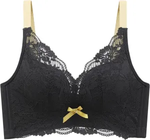 No Wire Bras for Women Full Coverage Adjustable Lace Supportive Lightly Underwear Unpadded Shaper Wireless Brassiere