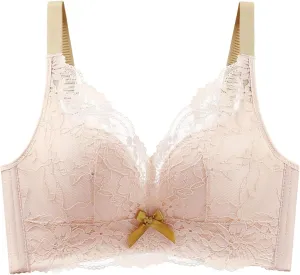 No Wire Bras for Women Full Coverage Adjustable Lace Supportive Lightly Underwear Unpadded Shaper Wireless Brassiere