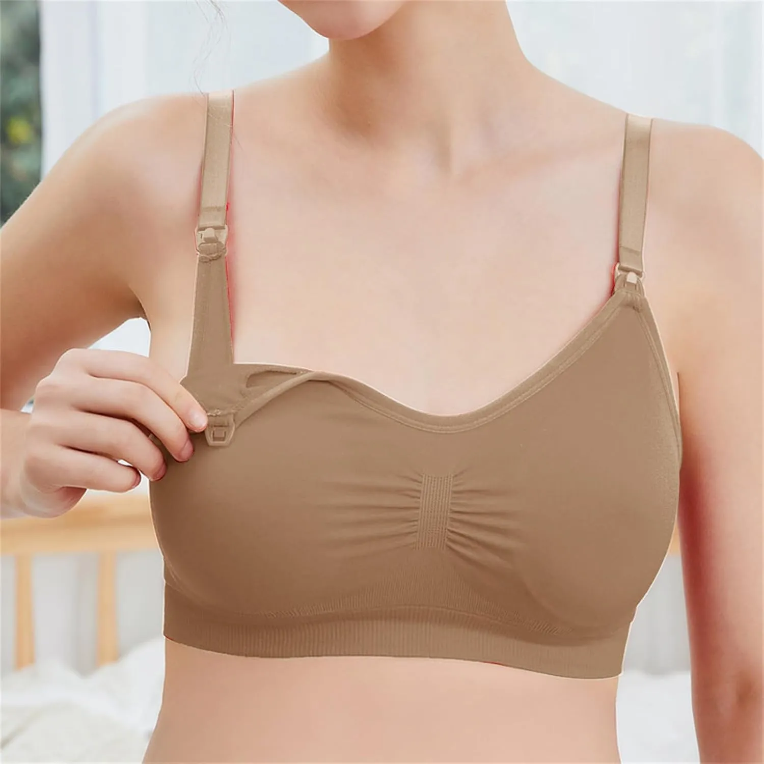 Nursing Bras for Breastfeeding Plus Size Postpartum Adjustment Gather Underwear Seamless Wireless Maternity Brassiere