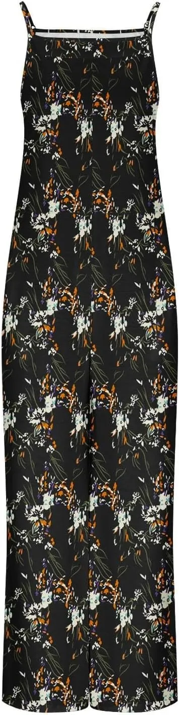 One Piece Jumpsuits for Women Overalls 2025 Spring Summer Rompers Vintage Boho Floral Adjustable Straps Wide Leg Jumpsuits