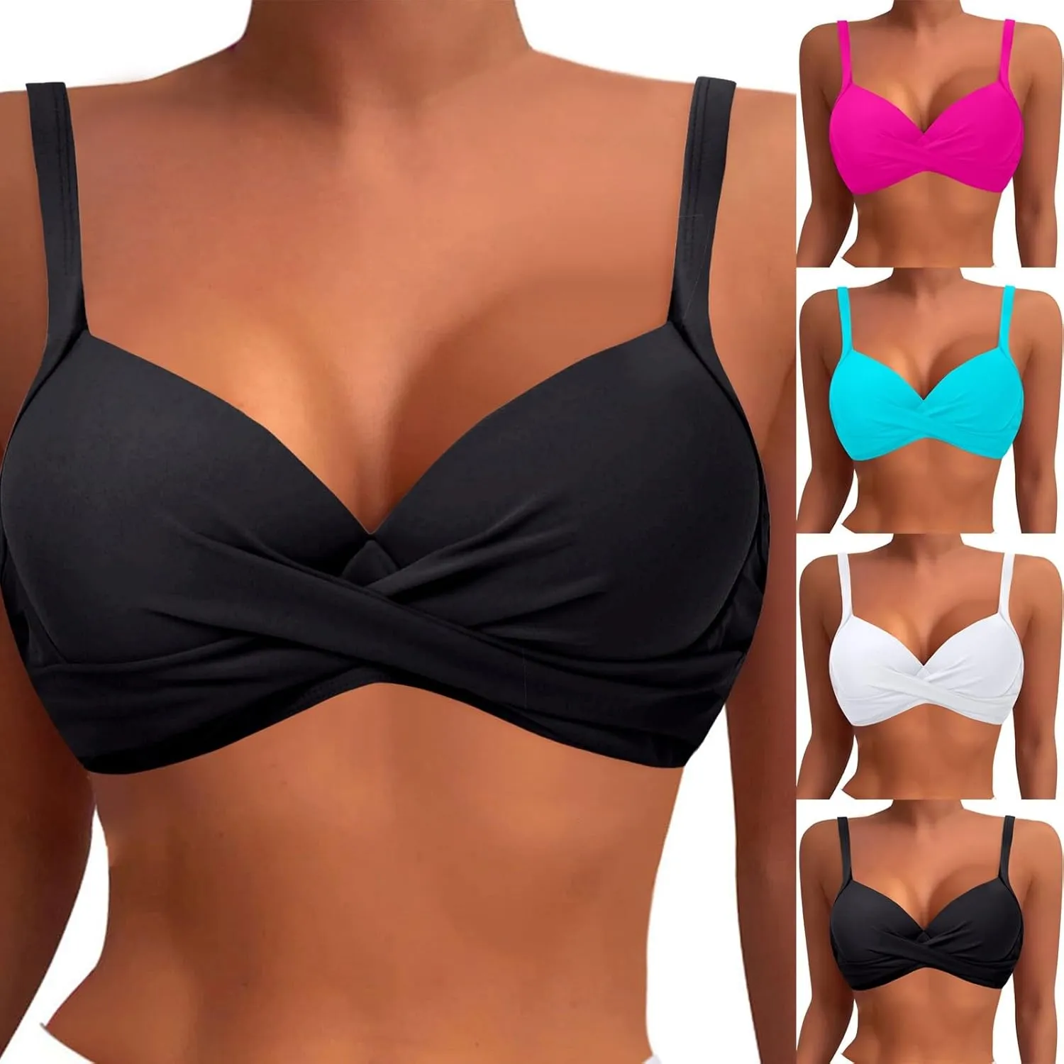 Open Front Underwire Tank Bra, Plus Size Full Coverage Bras, Comfortable Seamless Design