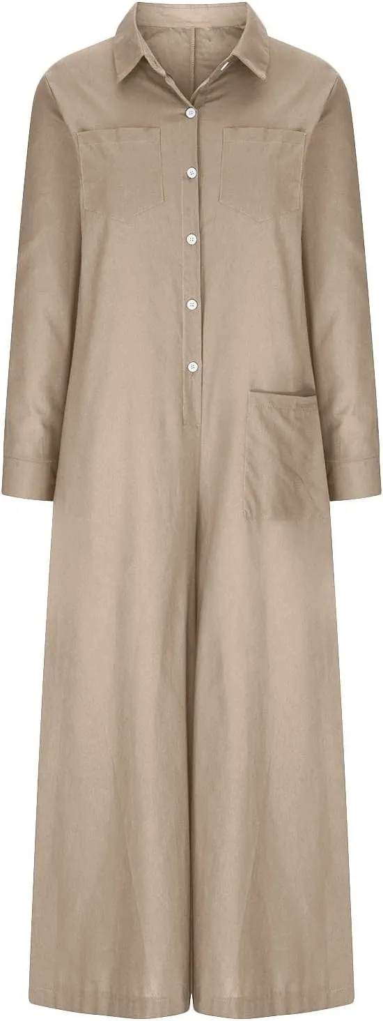 Oplxuo Womens Plus Size Loose Jumpsuit Cotton Linen Square Neck Cap Sleeve Casual Oversized Baggy Rompers Wide Leg Long Pants