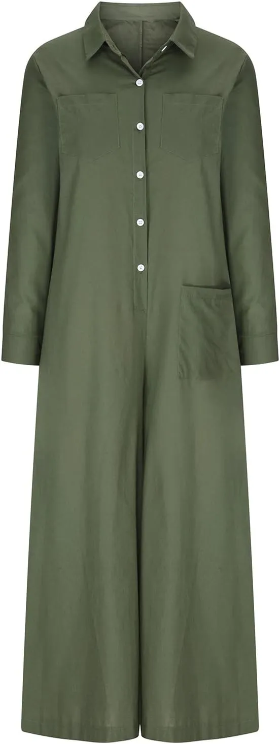 Oplxuo Womens Plus Size Loose Jumpsuit Cotton Linen Square Neck Cap Sleeve Casual Oversized Baggy Rompers Wide Leg Long Pants