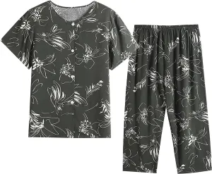 Pajama Sets for Women 3 Piece Organic Cotton Pajamas for Women Teacher Pajamas for School Pijama De Cuadros para Mujer Soft Pj Set 2 Piece Button Down Set for Women Two Piece Pajama Set