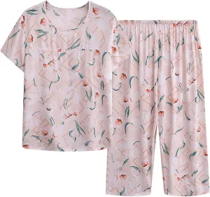 Pj Sets for Women Silk Organic Cotton Pajamas Women Womens Pajamas Warm 100 Percent Cotton Pajamas for Women Pijamas Calientitas para Mujer Family Pajamas Sets Matching Pajama Sets