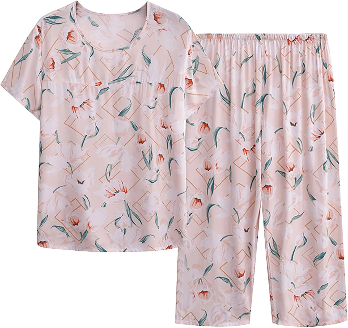 Pj Sets for Women Silk Organic Cotton Pajamas Women Womens Pajamas Warm 100 Percent Cotton Pajamas for Women Pijamas Calientitas para Mujer Family Pajamas Sets Matching Pajama Sets
