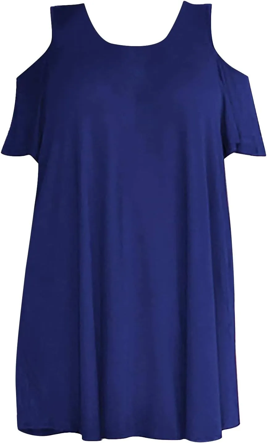 Plus Size Dresses for Curvy Women 2025 Summer Casual Short Sleeve Tshirt Midi Dress with Pockets Beach Vacation Dress