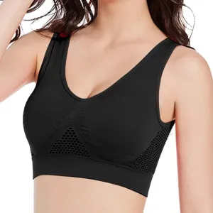 Plus Size Sports Bras for Women Push Up Seamless Bras Comfy Breathable Full Coverage Tank Tops Bralettes Yoga Workout