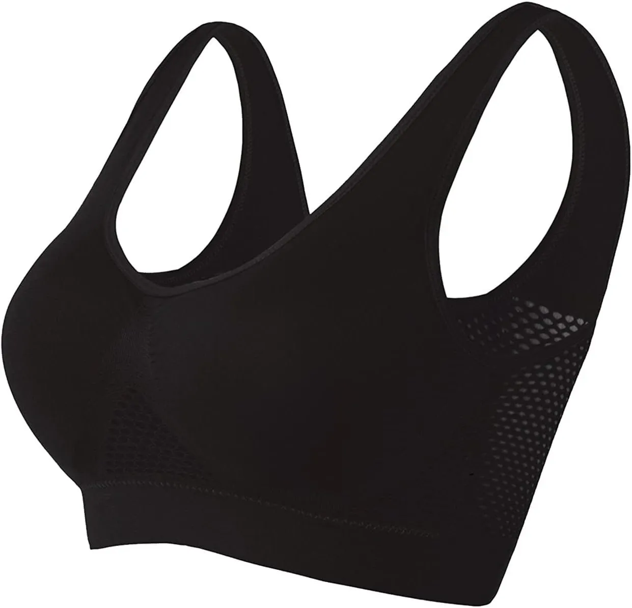 Plus Size Sports Bras for Women Push Up Seamless Bras Comfy Breathable Full Coverage Tank Tops Bralettes Yoga Workout
