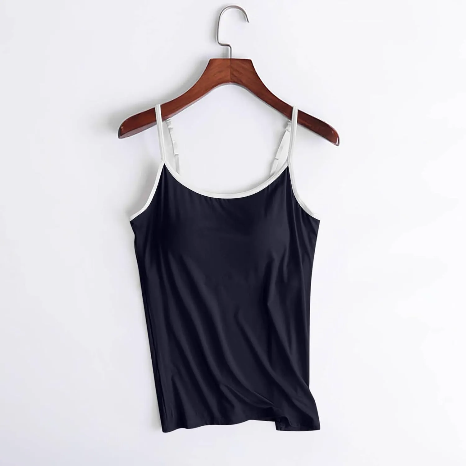 Plus Size Tank Tops with Built in Bras Spaghetti Strap Adjustable Casual Smooth Fashion Workout Athletic Camisole