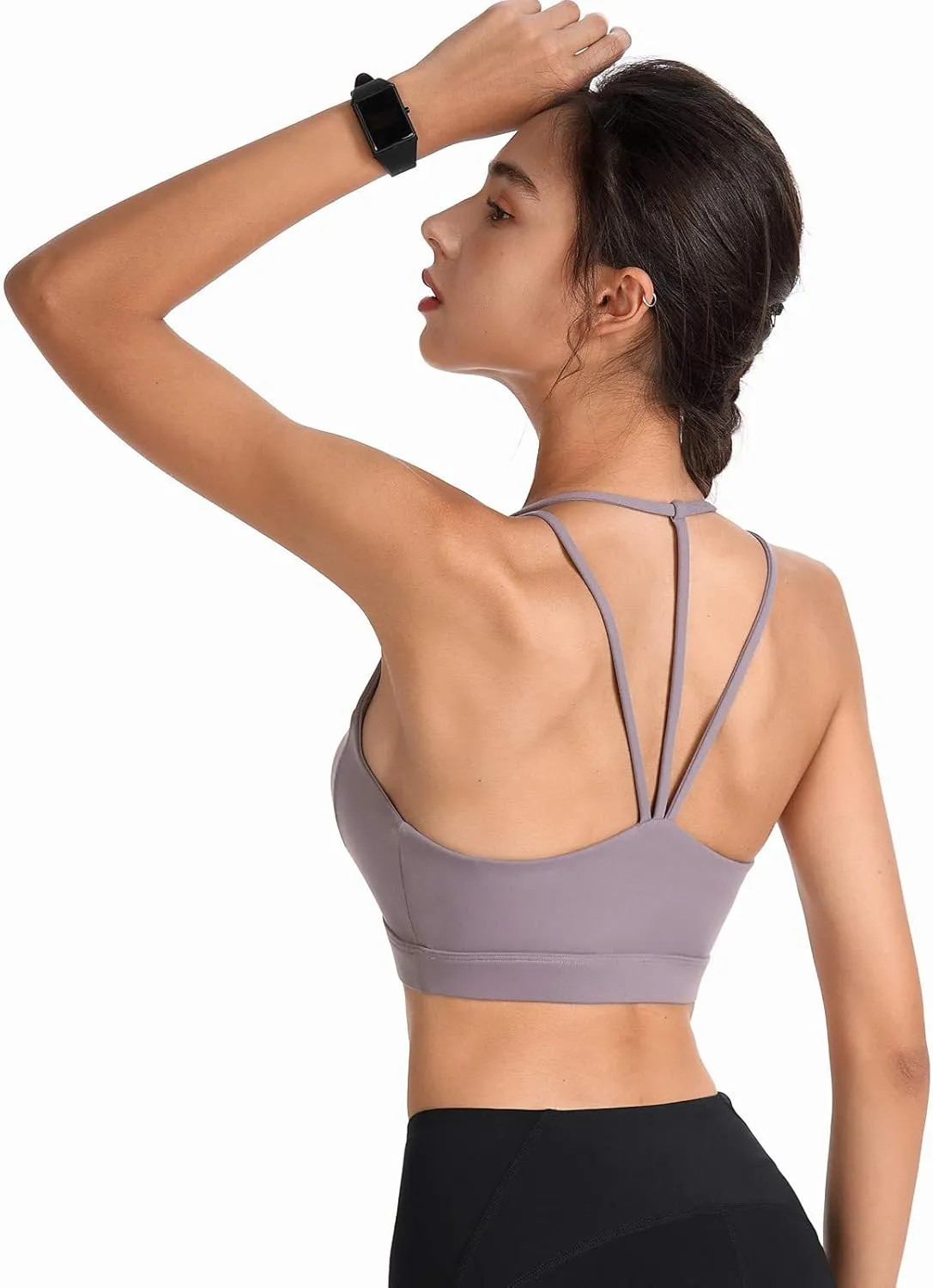 Plus Sports Bra for Women Double Strap U Neck Quick Dry Bras Soft Smooth Scoop Neck Running Seamless Bra