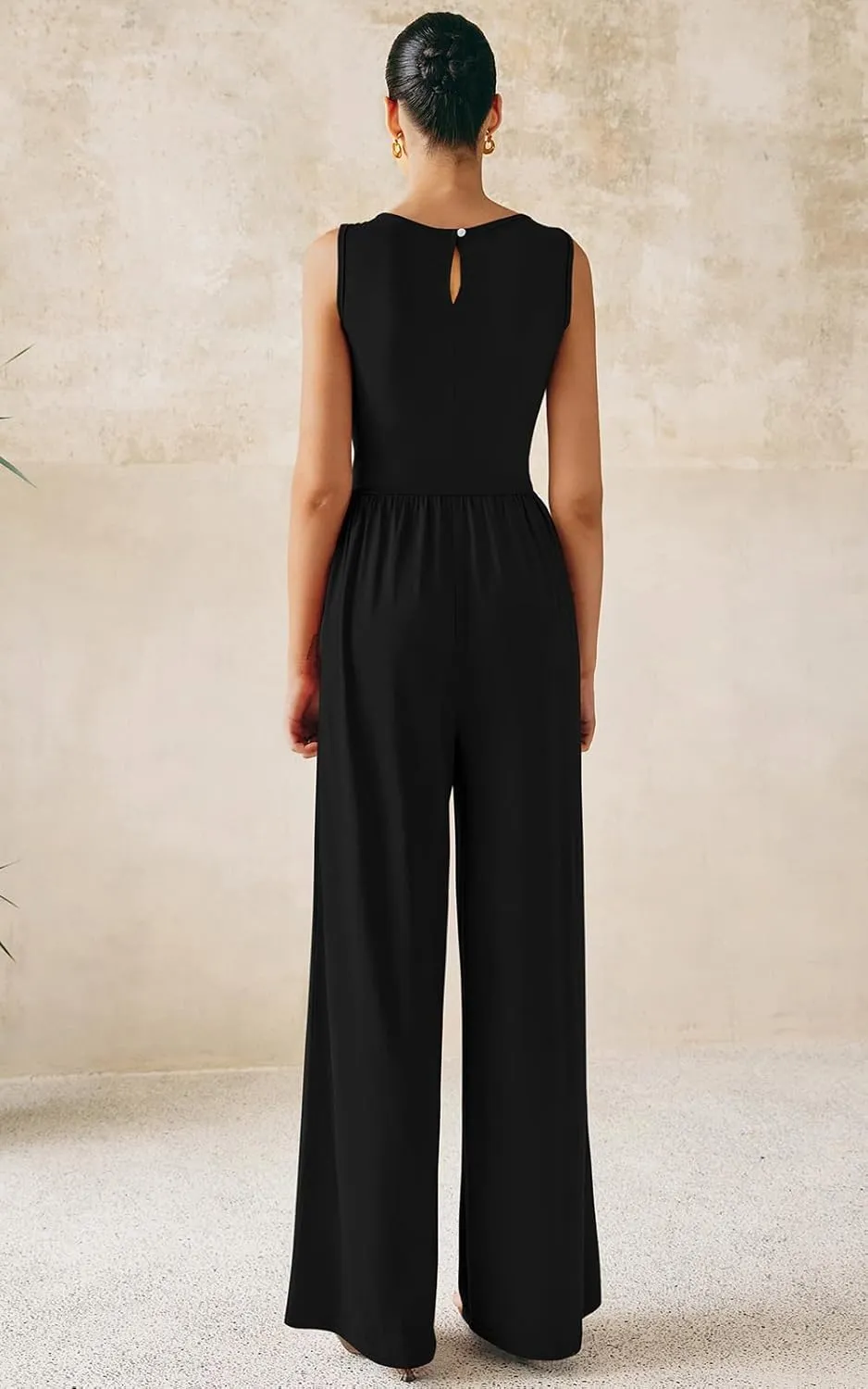 PRETTYGARDEN One Piece Jumpsuits for Women Dressy Casual Sleeveless Crewneck Wide Leg Rompers Jumpers Vacation Summer Outfits
