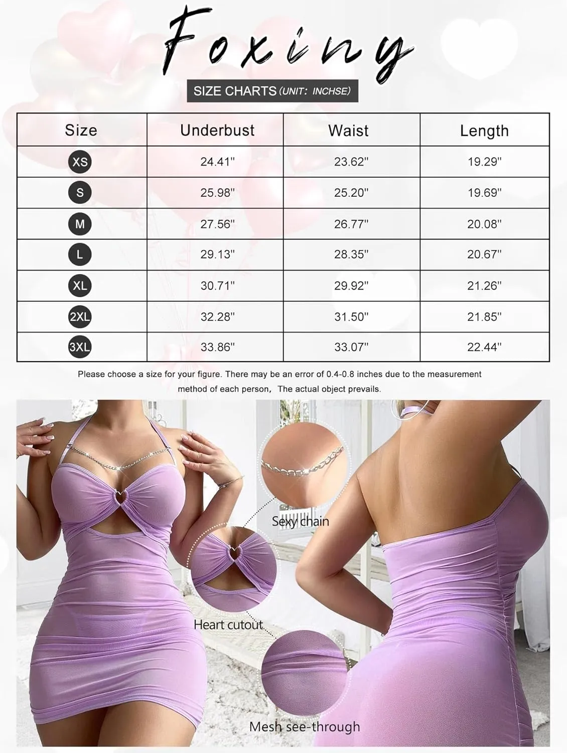 Sexy Chain Sheer Mesh Ruched Bodycon Mini Night Out Club Dress with Thong 2 Piece Outfits
