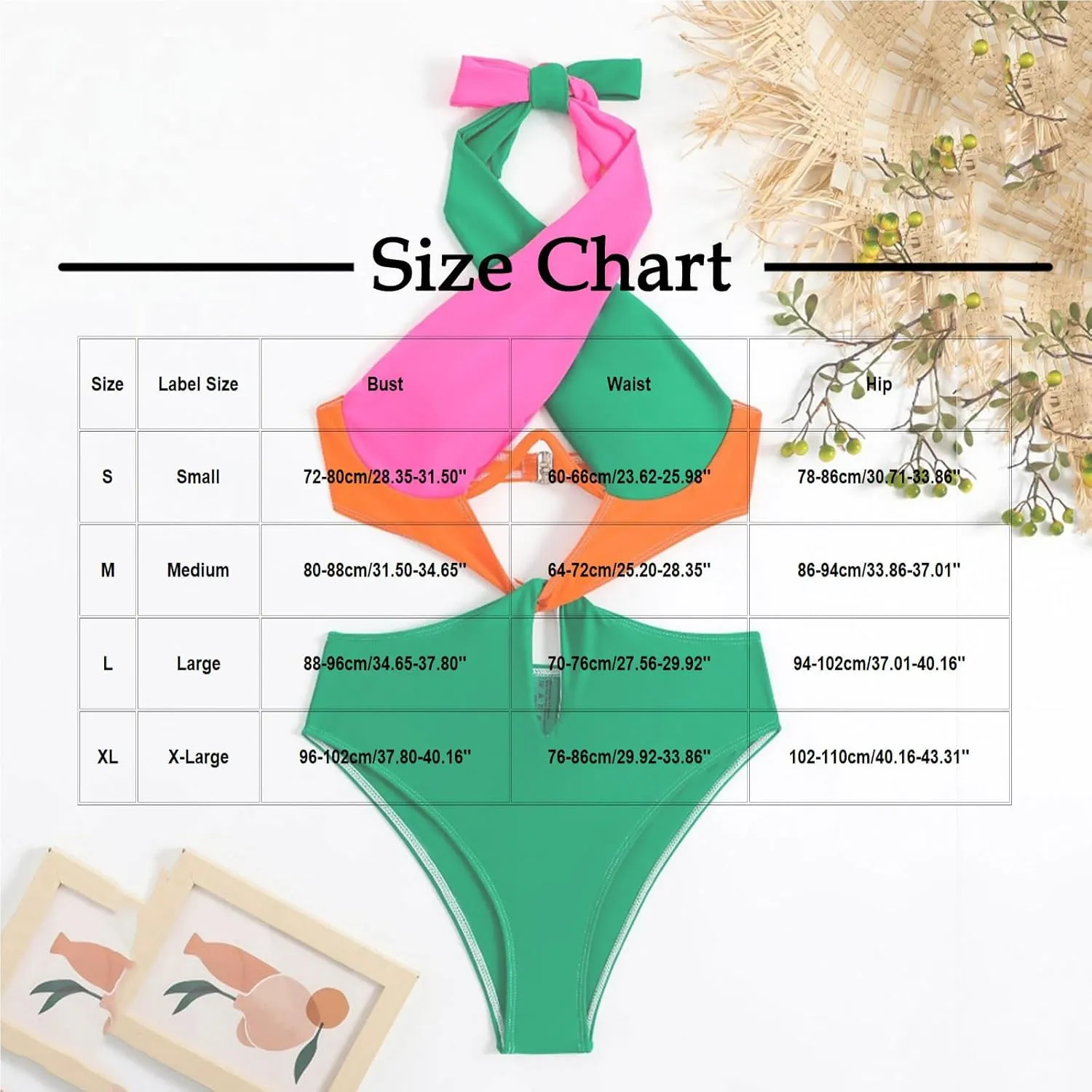 Sexy One Piece Swimsuit for Women Color Block Cutout Halter Bathing Suits Backless Sexy High Cut Swimwear
