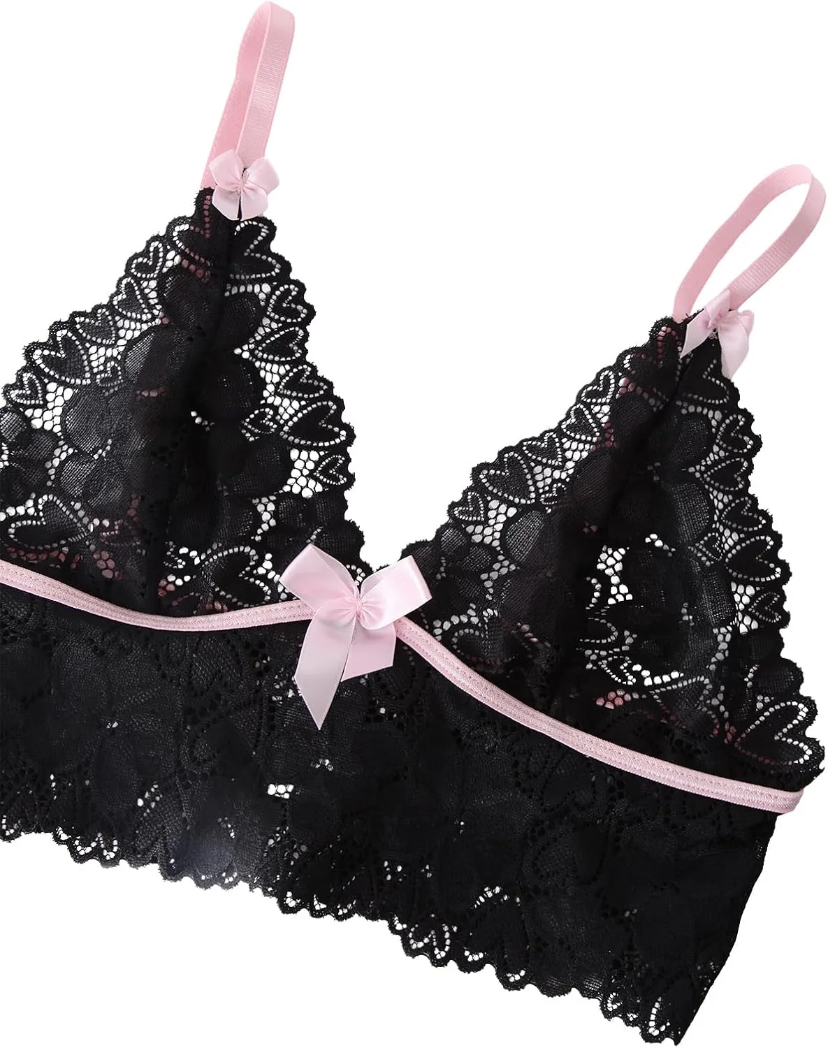 Sexy Stocking Mini Skirt Wireless Mesh Lace Garter Lingerie with Thong Set 4 Pieces