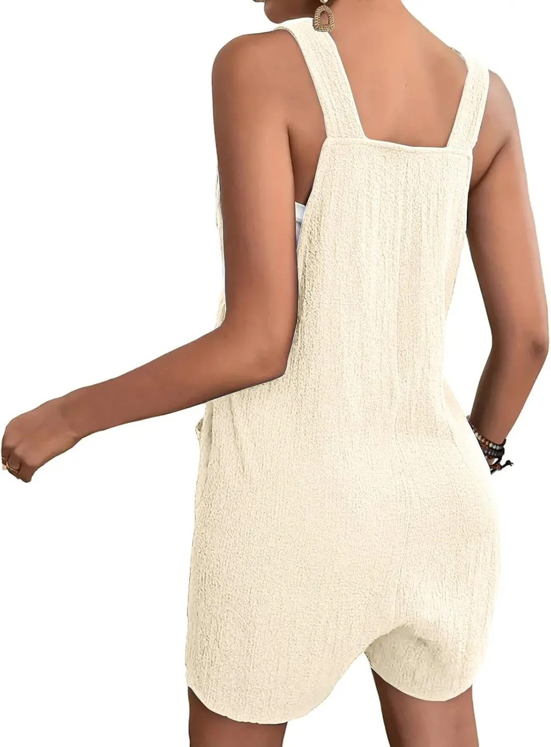 SHAOBGE Summer Rompers for Women Plus Size Dressy Casual Shorts Jumpsuit Overalls Cute Boho Sleeveless Jumpsuits with Pocket