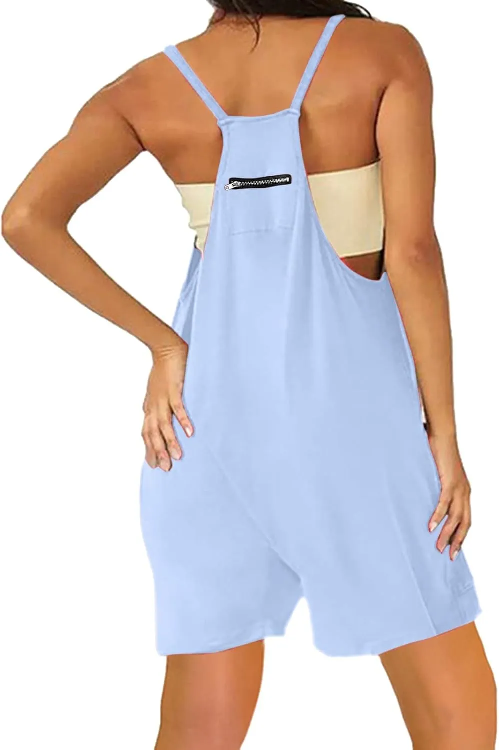 SHAOBGE Womens Jumpsuits Casual Summer Onesie Rompers Sleeveless Loose Baggy Overalls Jumpers with Pockets 2024 Clothes