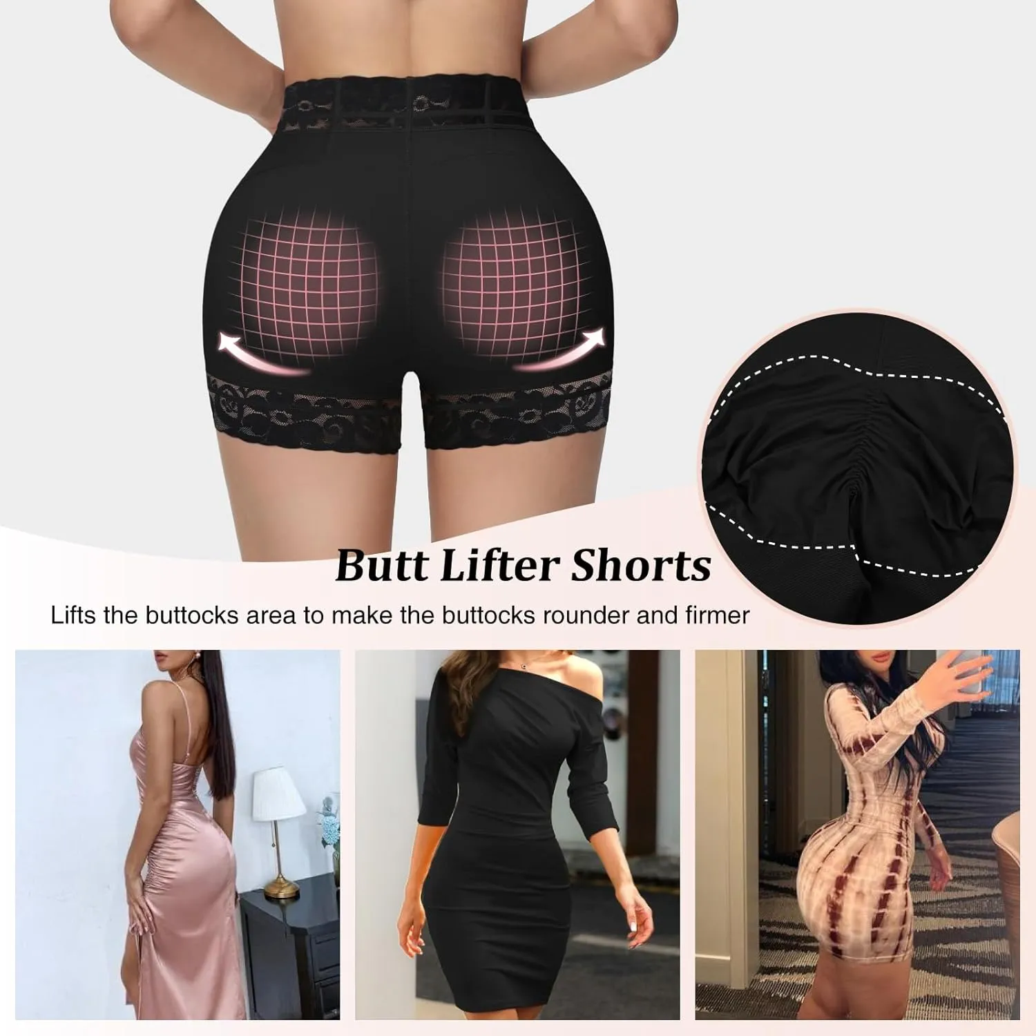 SHAPSHE Butt Lifter Panties Faja Shapewear for Women Tummy Control Shorts Seamless Thigh Slimming Compression Underwear