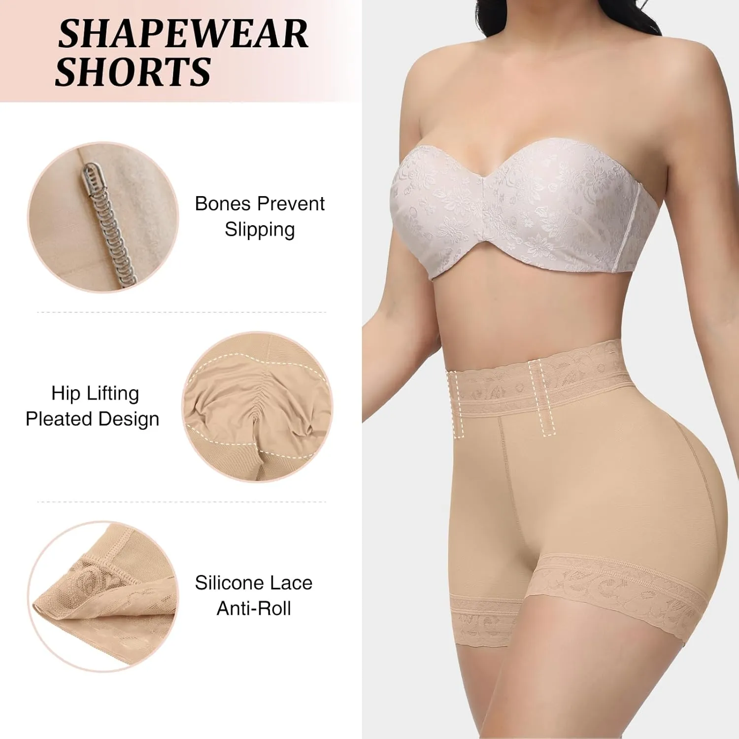 SHAPSHE Butt Lifter Panties Faja Shapewear for Women Tummy Control Shorts Seamless Thigh Slimming Compression Underwear