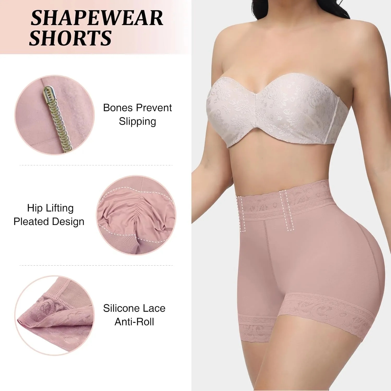 SHAPSHE Butt Lifter Panties Faja Shapewear for Women Tummy Control Shorts Seamless Thigh Slimming Compression Underwear