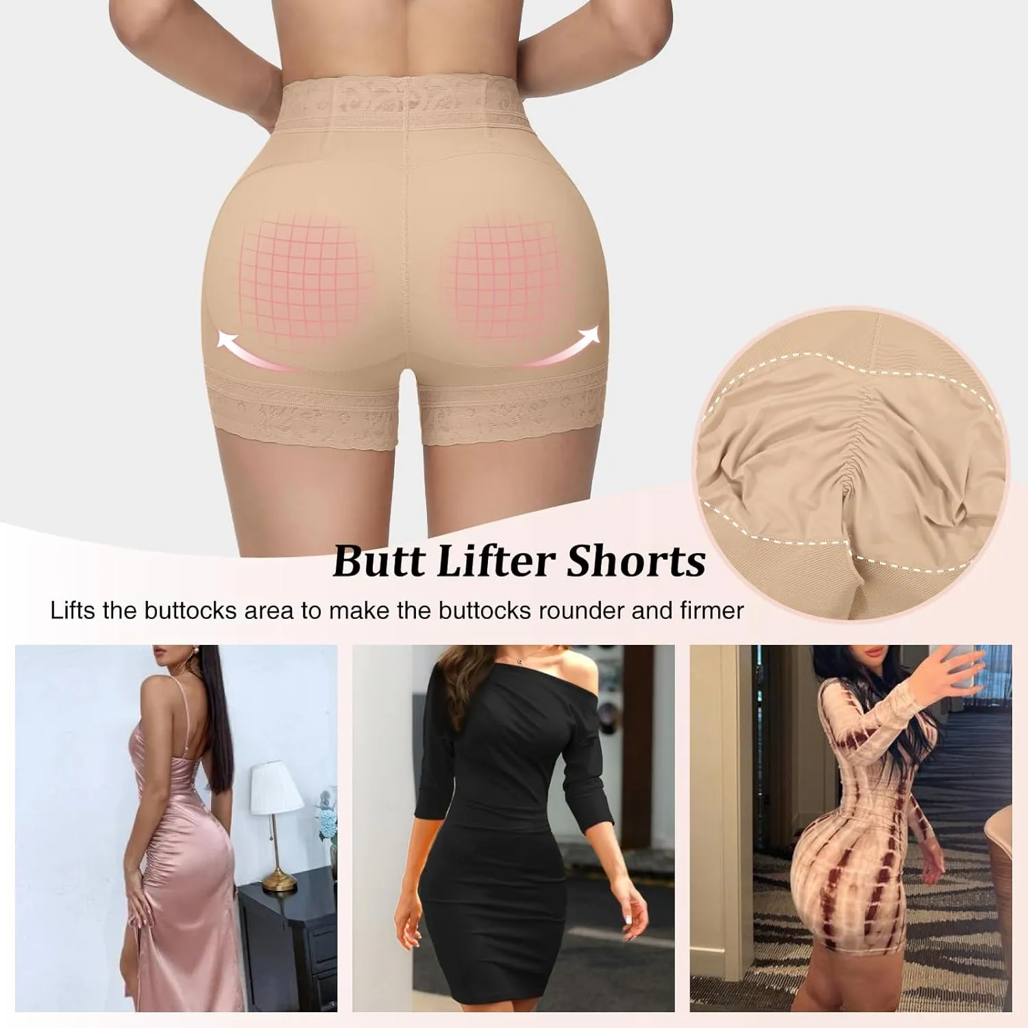 SHAPSHE Butt Lifter Panties Faja Shapewear for Women Tummy Control Shorts Seamless Thigh Slimming Compression Underwear