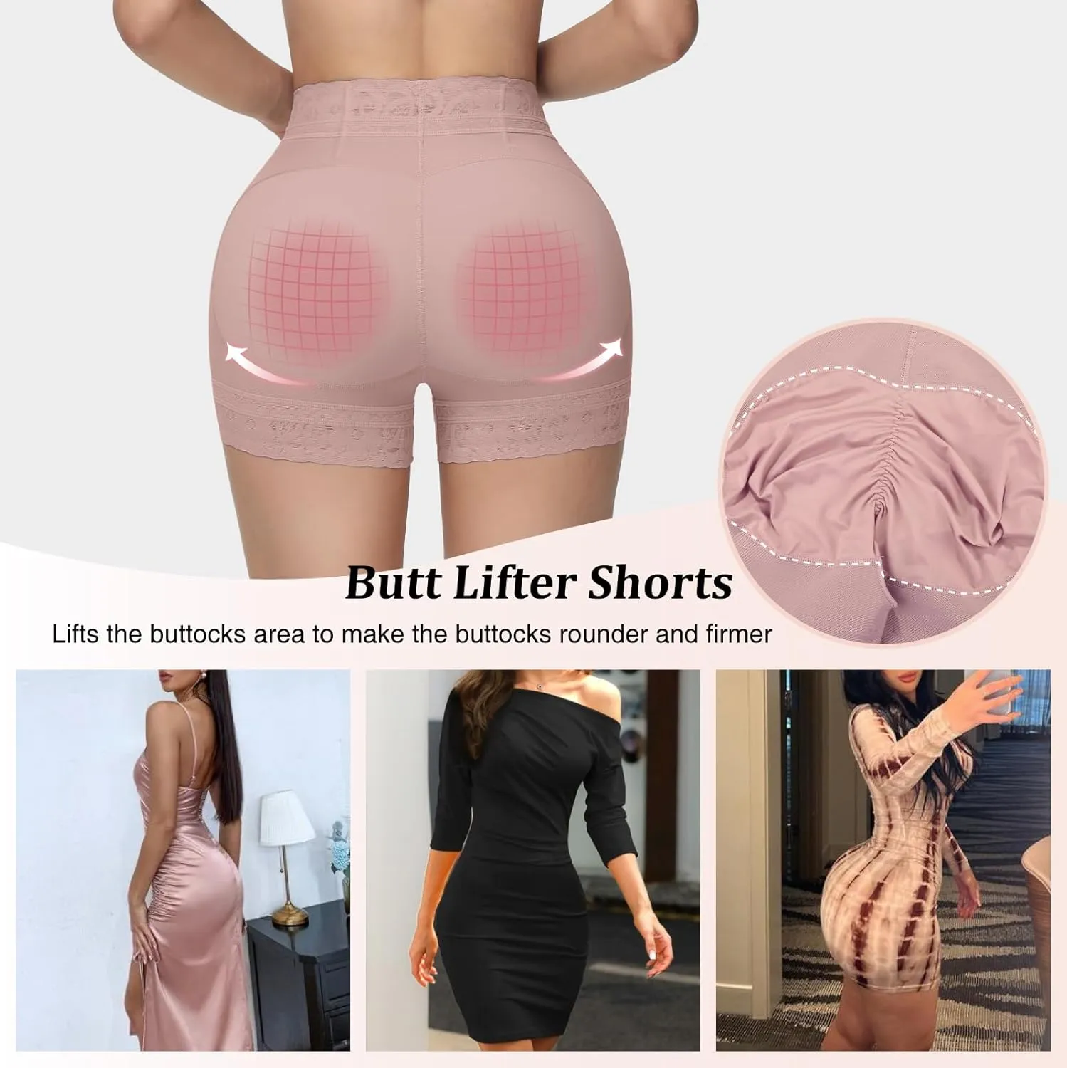 SHAPSHE Butt Lifter Panties Faja Shapewear for Women Tummy Control Shorts Seamless Thigh Slimming Compression Underwear