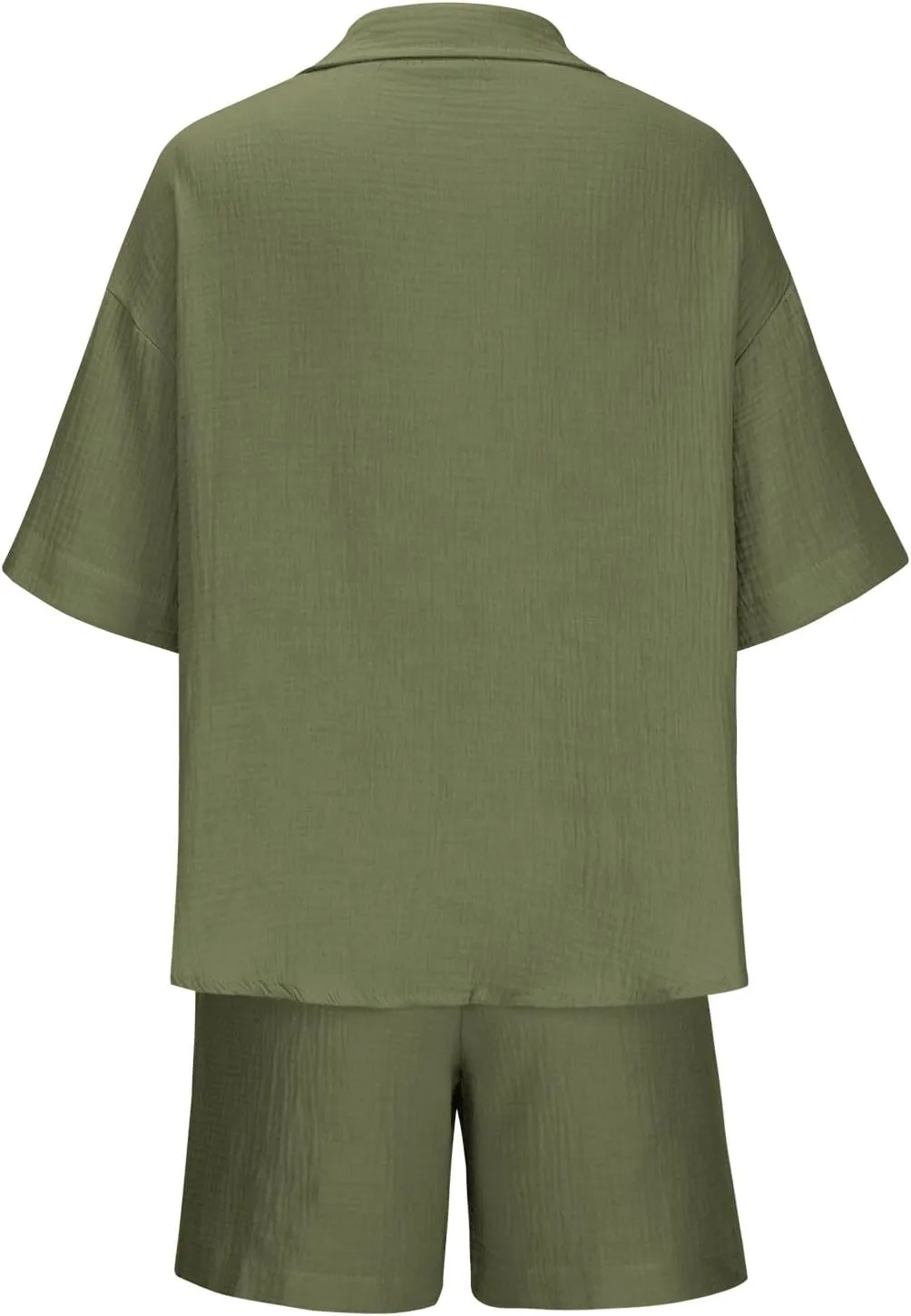 Short Sleeve Two Piece Linen Outfits for Women 2024 Summer Soft Lounge Tshirt Blouse Shorts Matching Set with Pockets