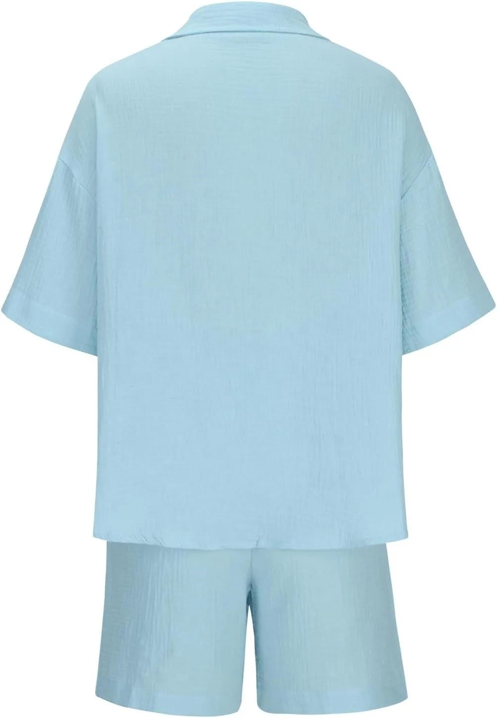 Short Sleeve Two Piece Linen Outfits for Women 2024 Summer Soft Lounge Tshirt Blouse Shorts Matching Set with Pockets