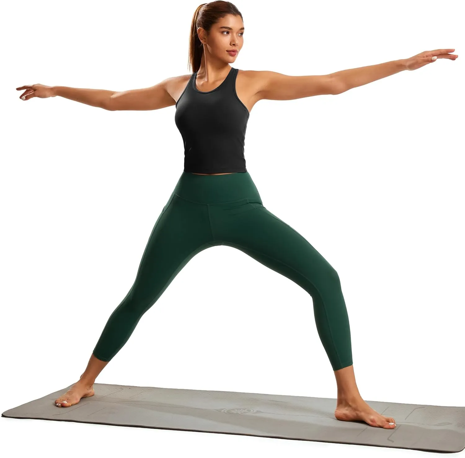 Smooth Workout Tops for Women Yoga Racerback Longline Padded Workout Tank Tops with Built in Bra