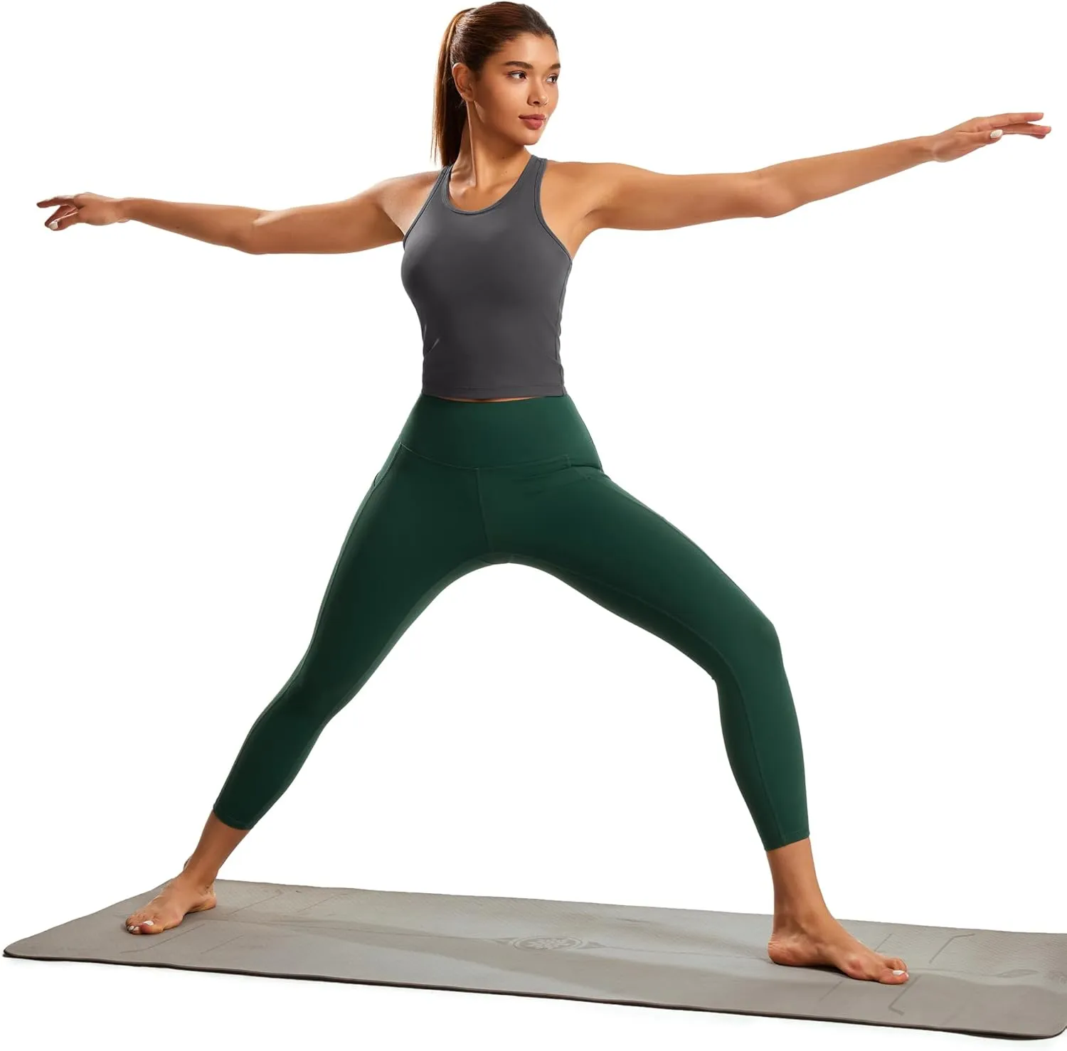 Smooth Workout Tops for Women Yoga Racerback Longline Padded Workout Tank Tops with Built in Bra