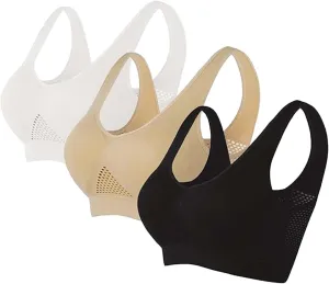 Sports Bras for Women Full Coverage No Underwire Everyday Bras Comfort Wireless Lightly Lined T-Shirt Bra