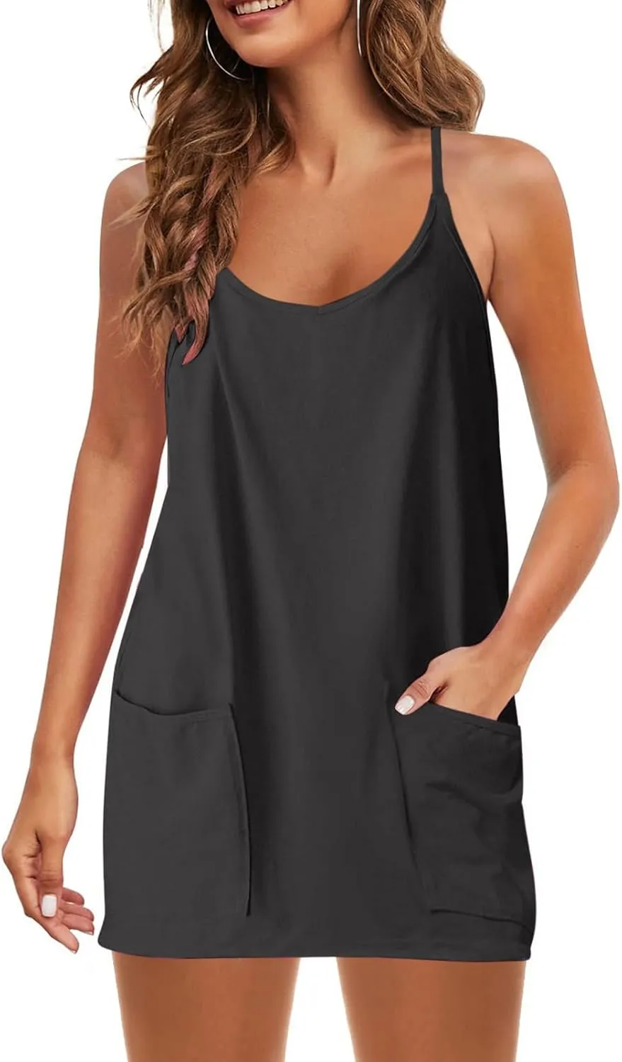 Summer Rompers for Women 2025 Dressy Casual Loose Sleeveless Shorts Jumpsuits Beach Vacation Outfits with Pockets