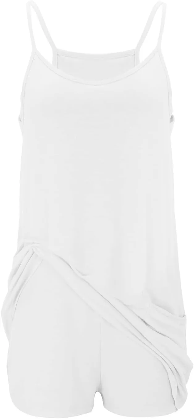 Summer Rompers for Women 2025 Dressy Casual Loose Sleeveless Shorts Jumpsuits Beach Vacation Outfits with Pockets