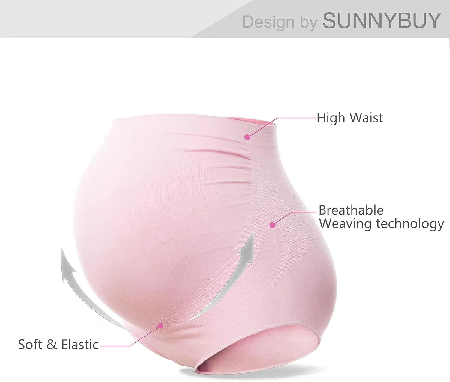 SUNNYBUY Women's Maternity High Waist Underwear Pregnancy Seamless Soft Hipster Panties Over Bump