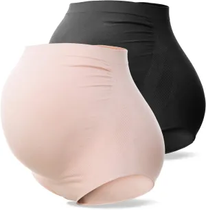SUNNYBUY Women's Maternity High Waist Underwear Pregnancy Seamless Soft Hipster Panties Over Bump