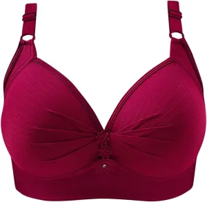 Support Pushup Bras for Older Women Lift No Underwire Comfortable Underwear Thin Mold Cup Three-Breasted Brassiere