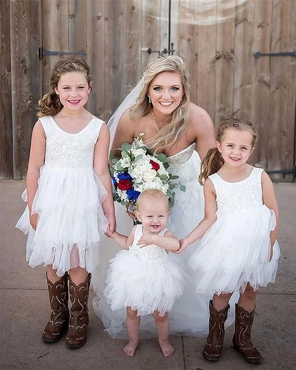 Topmaker Backless A-line Lace Back Flower Girl Dress